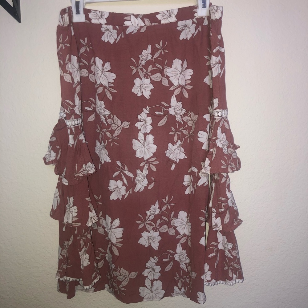 TOBI off the shoulder floral dress